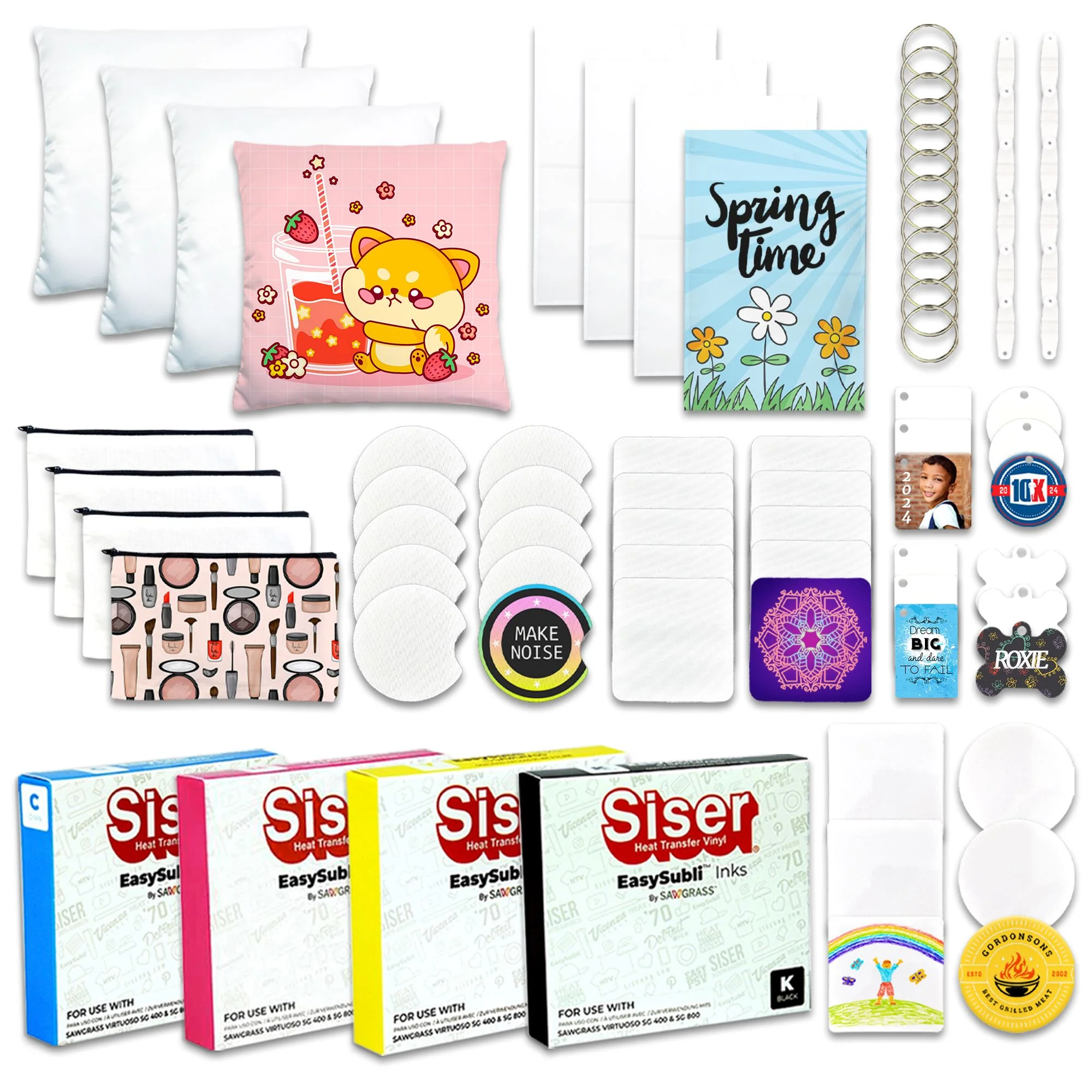Sawgrass EasySubli Inks SG500 & SG1000 - 4 Pack with 50 Sublimation Blanks Questions & Answers