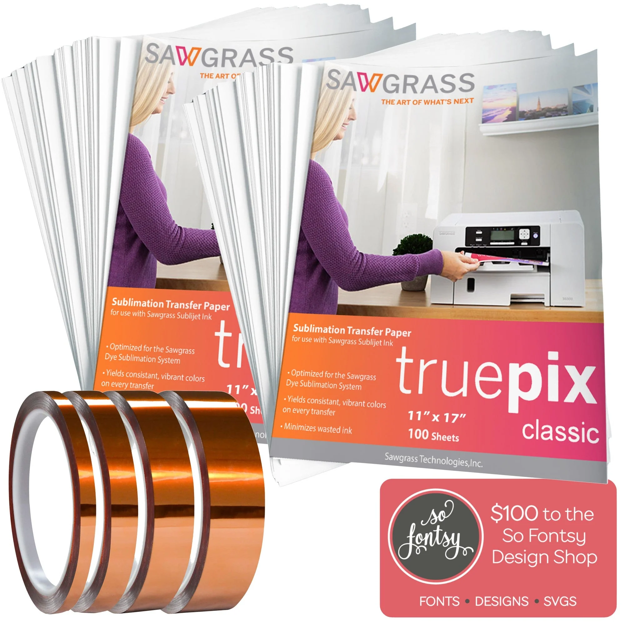 Sawgrass Sublimation Paper 11" x 17" - 200 Sheets, 4 Pack Tape, Designs Questions & Answers