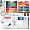 What brands are the threads offered in the b79 embroidery bundle