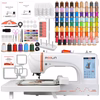 POOLIN EOC06 7.9in x 11in Embroidery Machine with 80 Embroidery Spools Bundle Questions & Answers